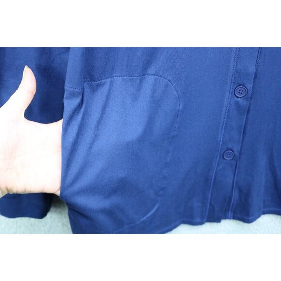Cuddl Duds Flexwear Long Sleeve Button Up Cardigan-Size Small-Thumb Holes-Pocket - Picture 5 of 10